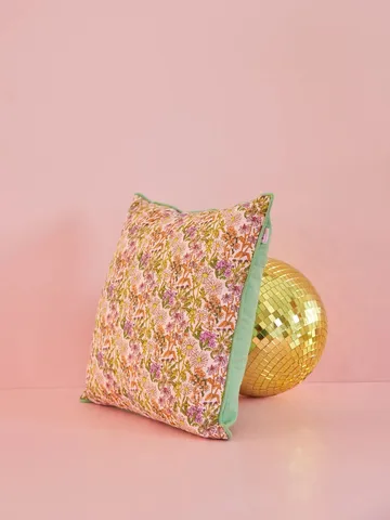 Poduszka Rice w kwiaty 40x40 cm - Multi-green - RICE