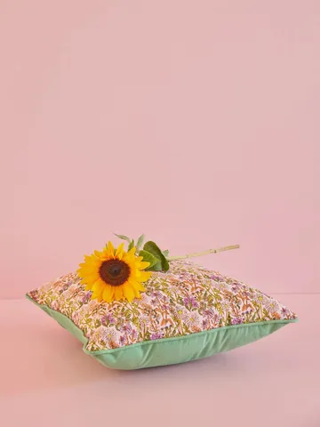 Poduszka Rice w kwiaty 40x40 cm - Multi-green - RICE