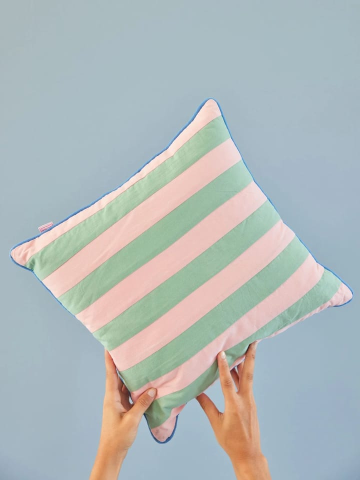 Poduszka Rice w paski 40x40 cm, Pink-green RICE