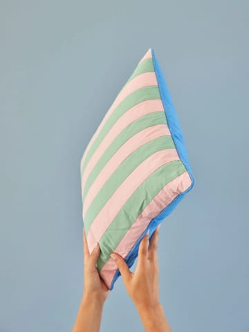 Poduszka Rice w paski 40x40 cm - Pink-green - RICE