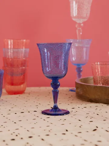 Rice kieliszek do wina z fakturą bąbelkową 360 ml - Blue - RICE
