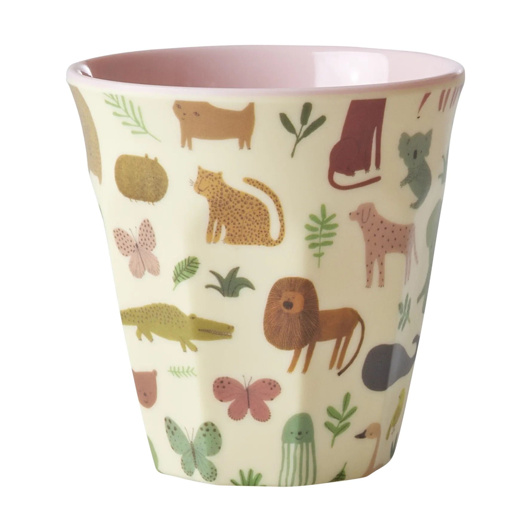Rice kubek dla dzieci z melaminy, Sweet Jungle Print-Soft Pink RICE