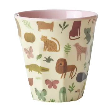 Rice kubek dla dzieci z melaminy - Sweet Jungle Print-Soft Pink - RICE