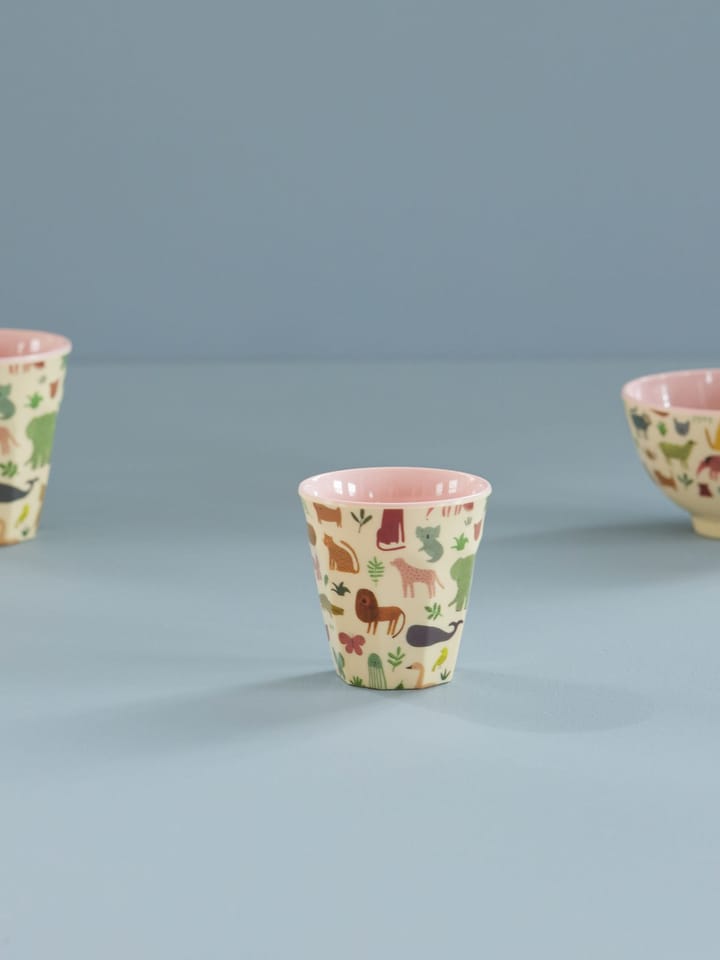 Rice kubek dla dzieci z melaminy, Sweet Jungle Print-Soft Pink RICE