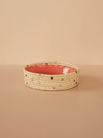Rice mały okrągły koszyk z rafii - Natural - RICE