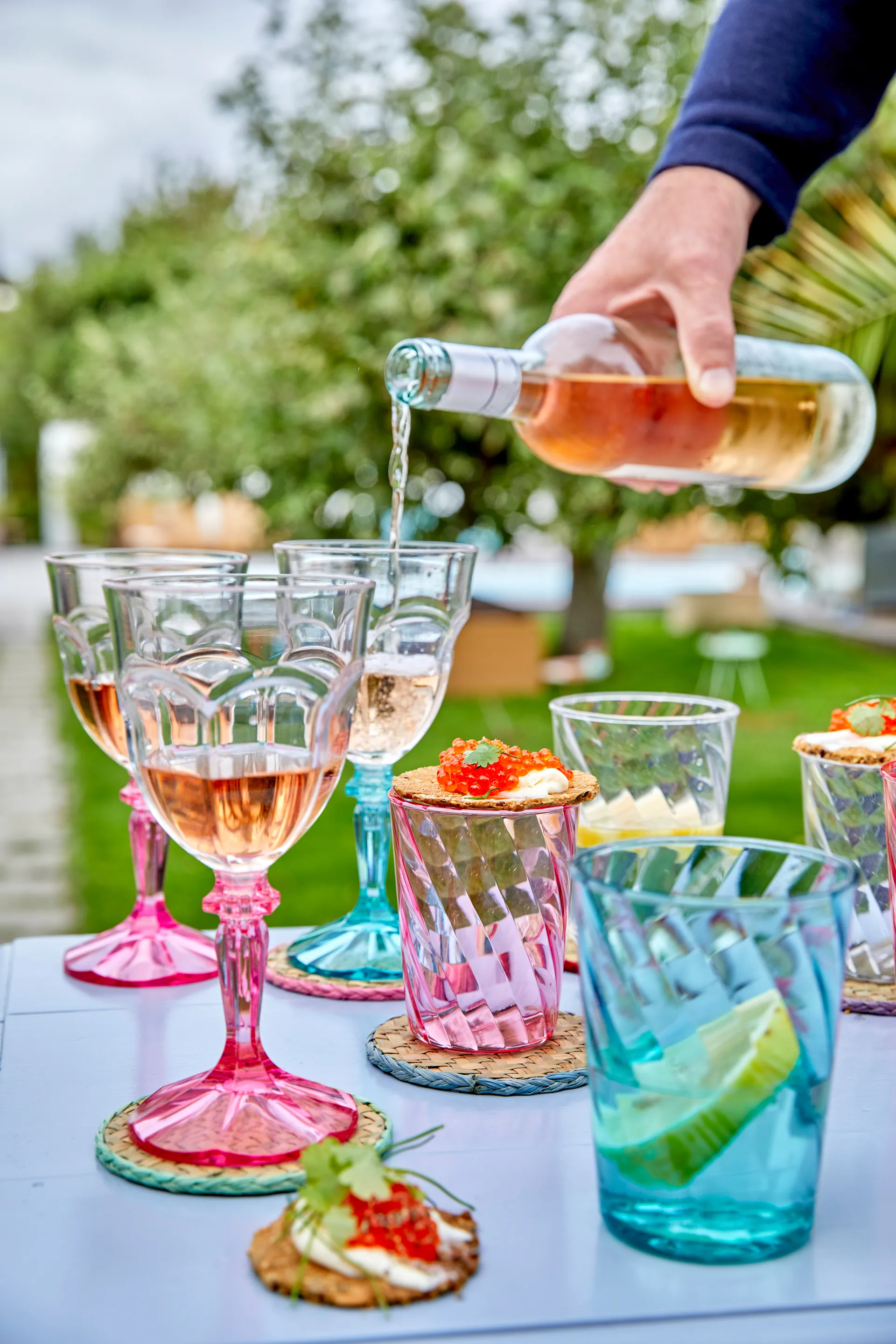 Szklanka akrylowa Rice Twisted Swirl 34 cl, Pink RICE