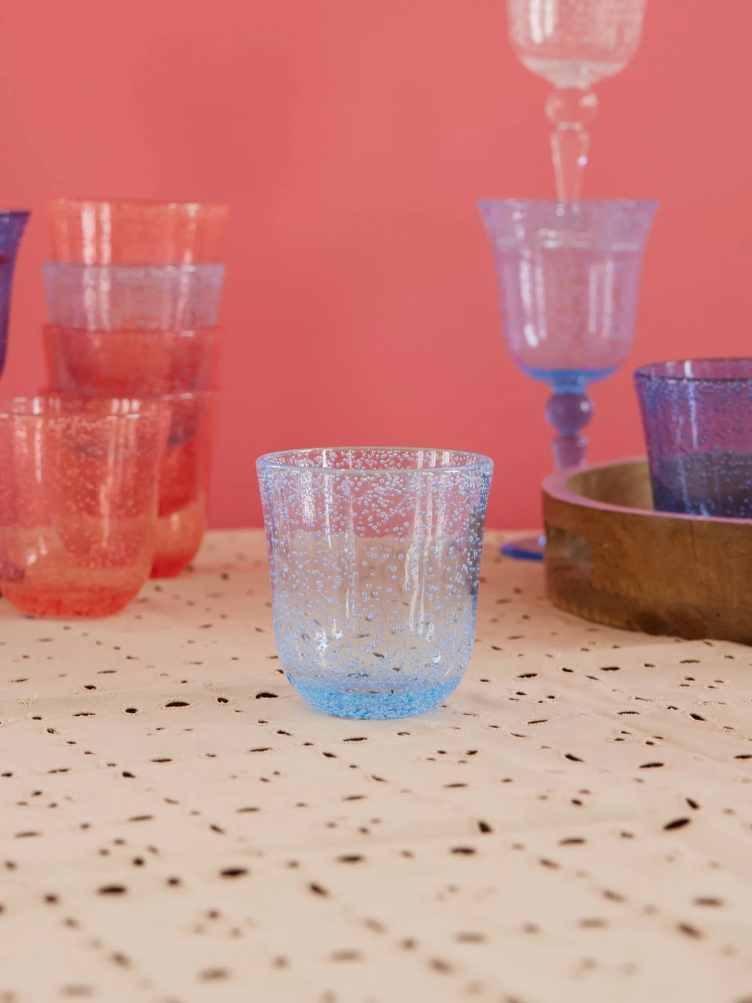 Szklanka akrylowa z bąbelkowym wzorem Rice 410 ml, Mint RICE