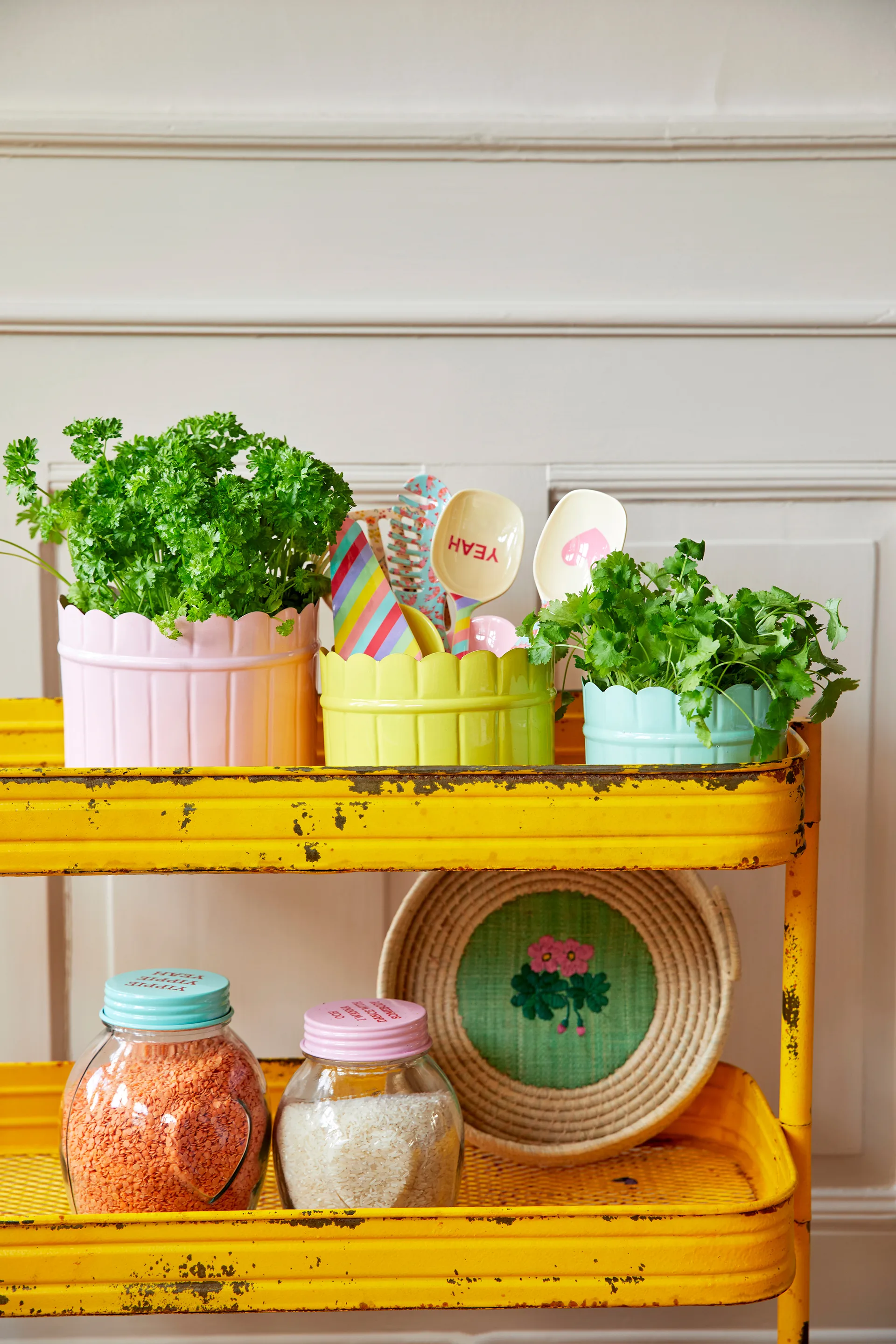 Szklany słój z pokrywką Rice średni 1,4 litra, Mint RICE