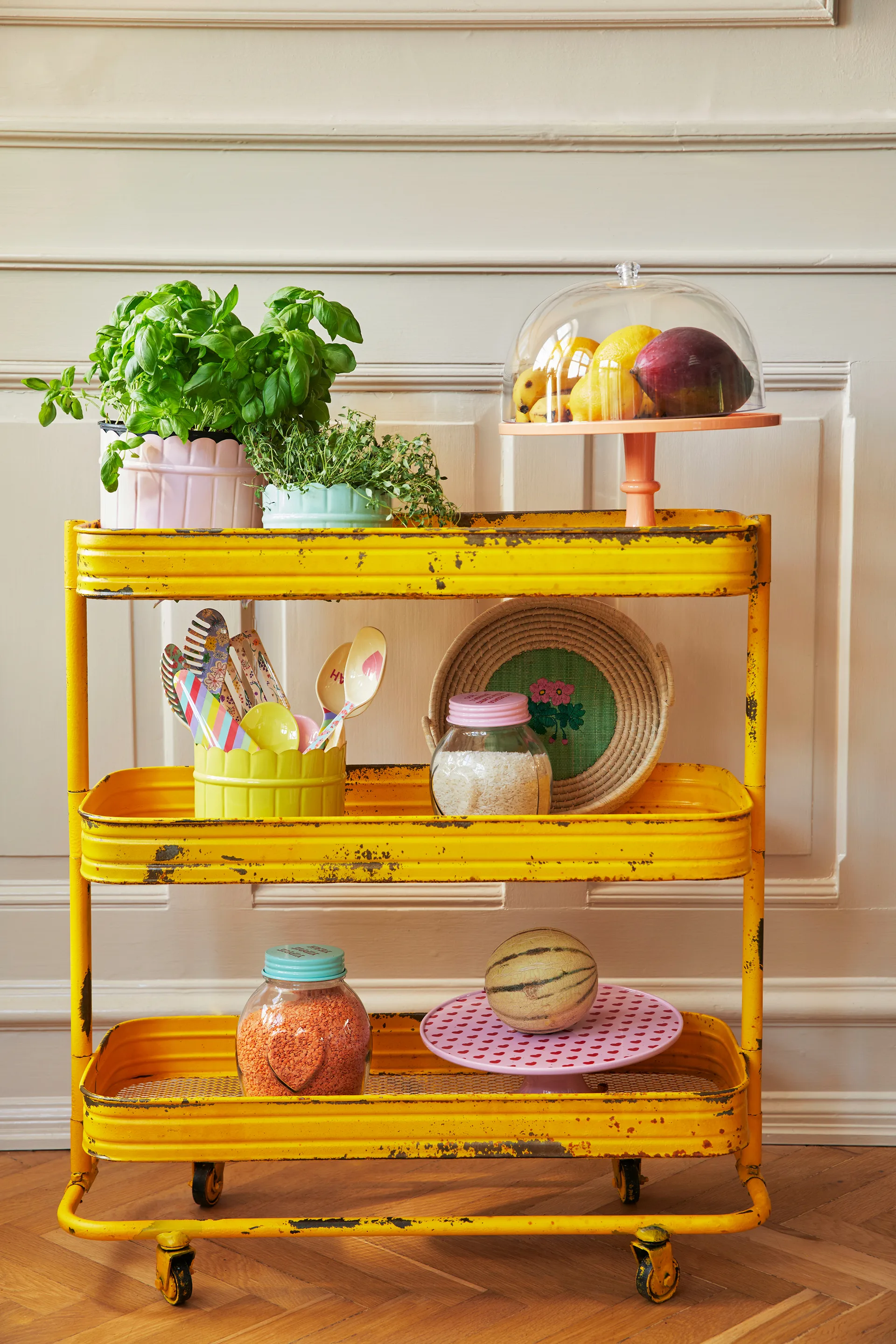 Szklany słój z pokrywką Rice średni 1,4 litra, Mint RICE