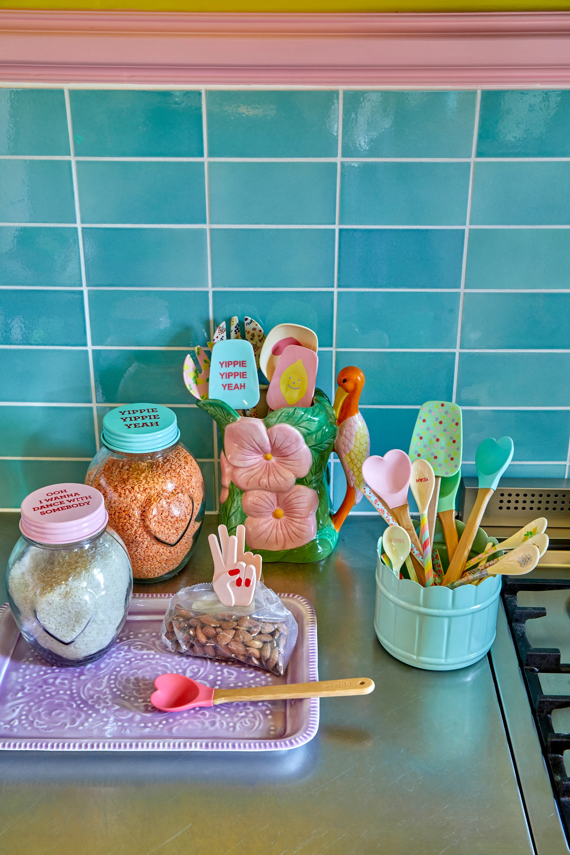 Szklany słój z pokrywką Rice średni 1,4 litra, Mint RICE