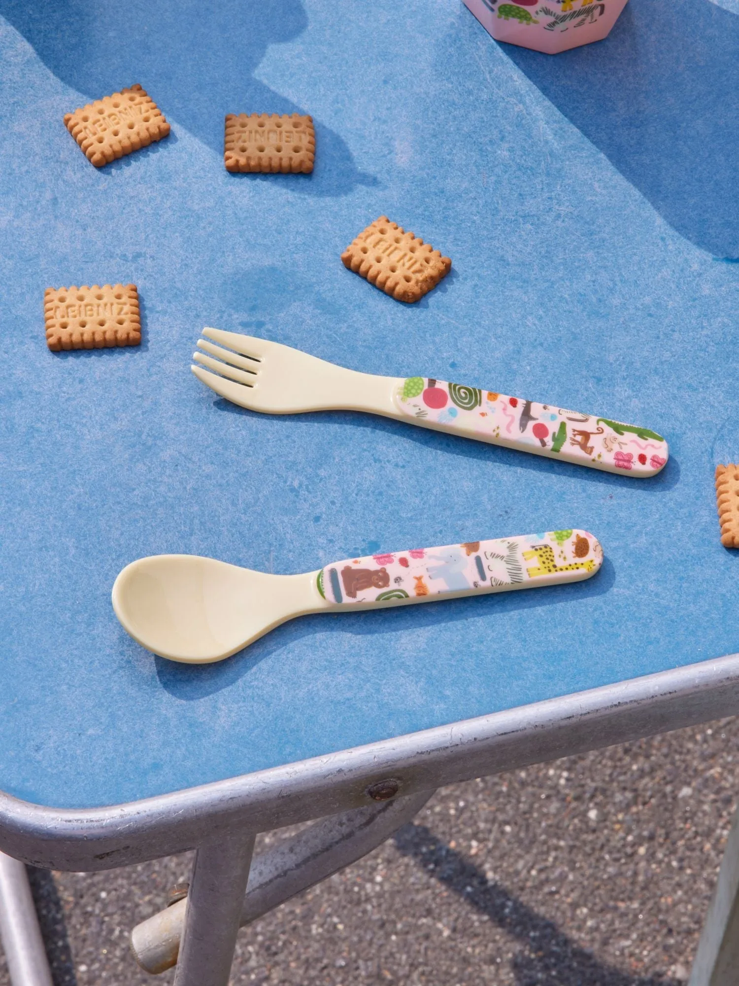 Sztućce dziecięce Rice Wildlife 2 części, Pink RICE