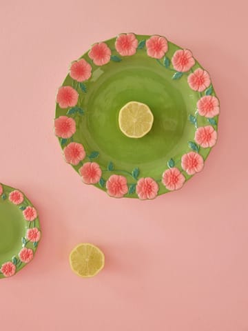 Talerz ceramiczny Rice Embossed Flower Ø25,5 cm - Sage green - RICE