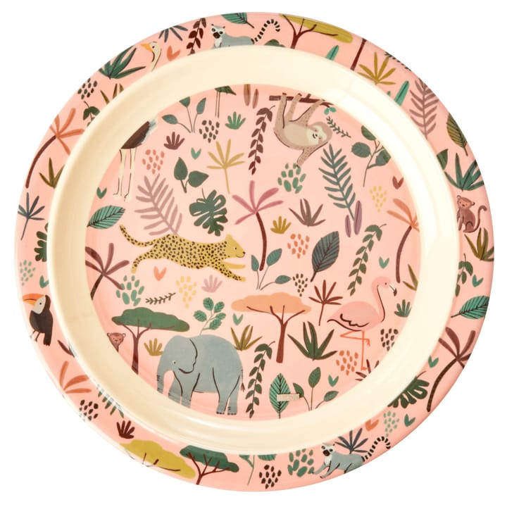 Talerz dla dzieci Rice Jungle Animals - Coral-multi - RICE