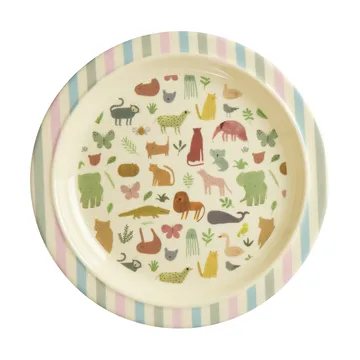 Talerz dla dzieci Rice z melaminy Ø22 cm - Sweet Jungle Print - RICE