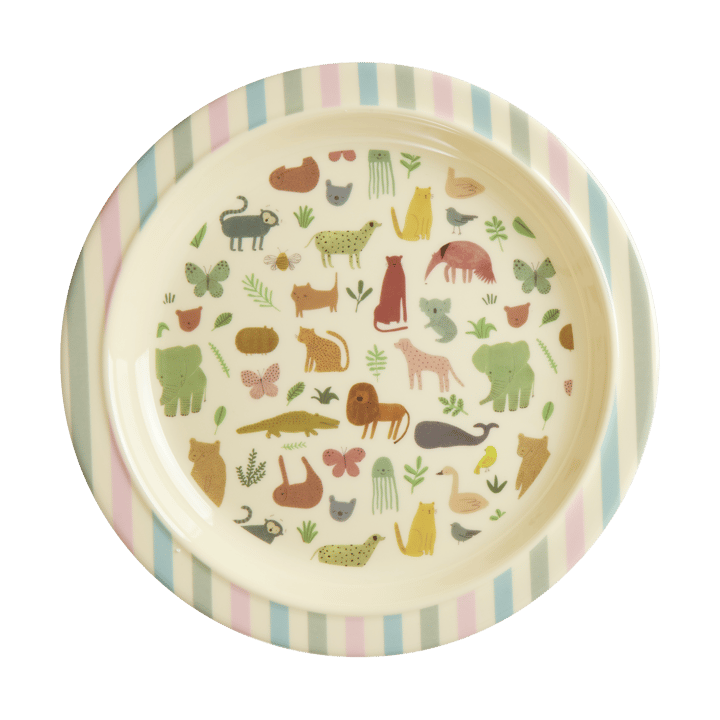 Talerz dla dzieci Rice z melaminy Ø22 cm - Sweet Jungle Print - RICE