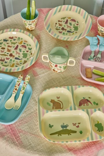 Talerz dla dzieci Rice z melaminy Ø22 cm - Sweet Jungle Print - RICE