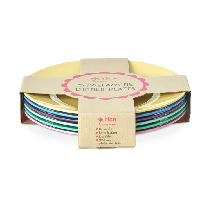 Talerz melaminowy Rice Ø26 cm, zestaw 6 szt. - Show youre true colors - RICE