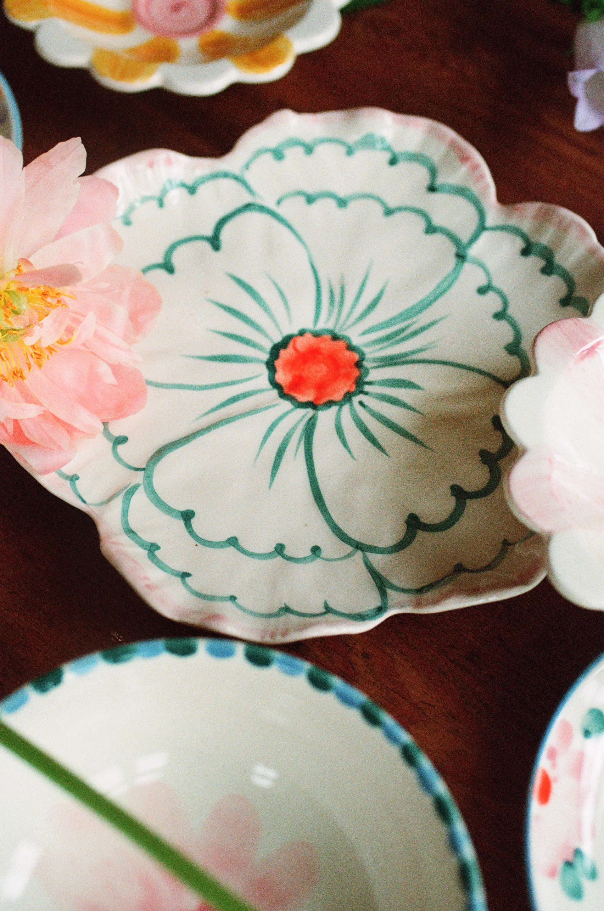 Talerz Rice Flower Ø19,5 cm, Pink border RICE