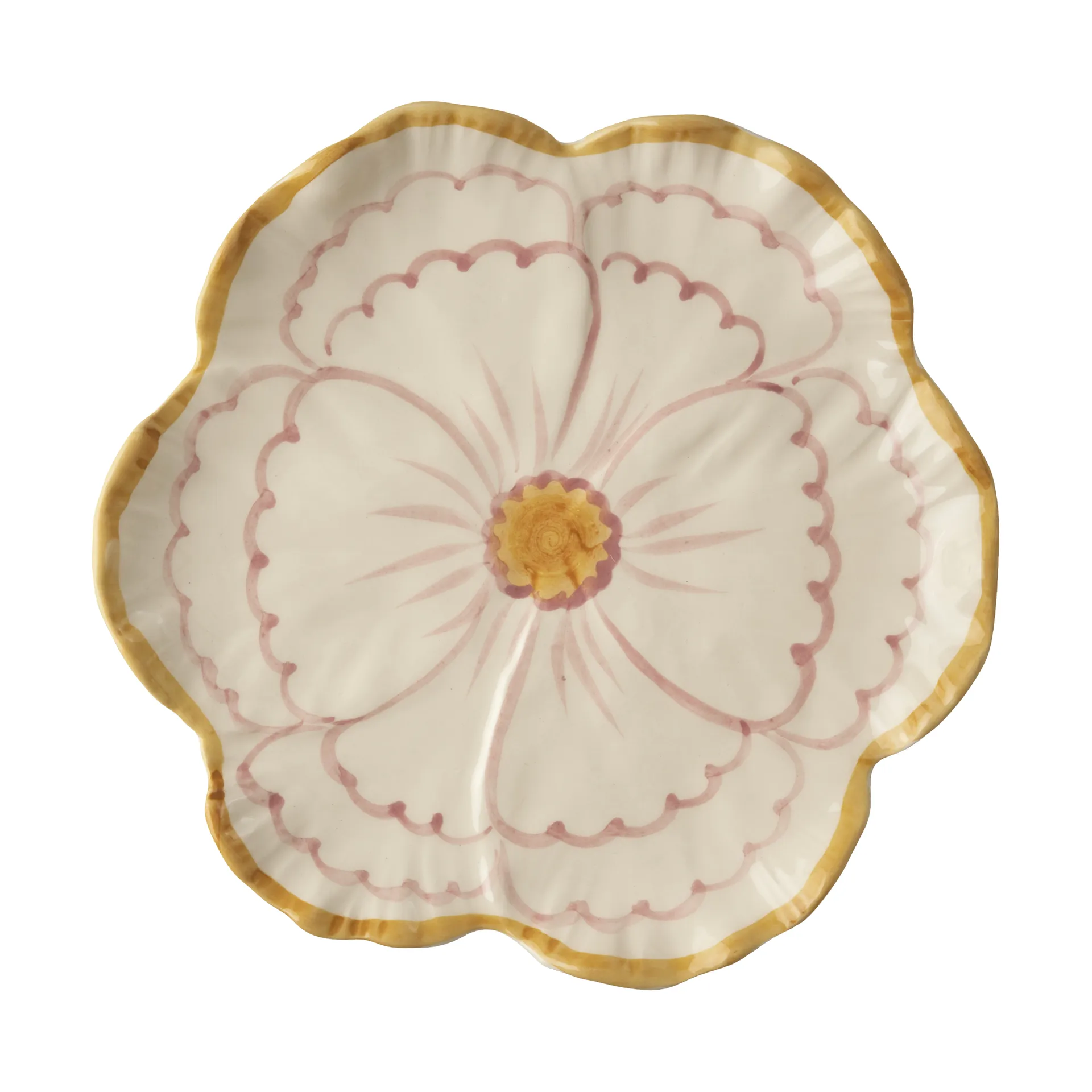 Talerz Rice Flower Ø19,5 cm, Yellow border RICE