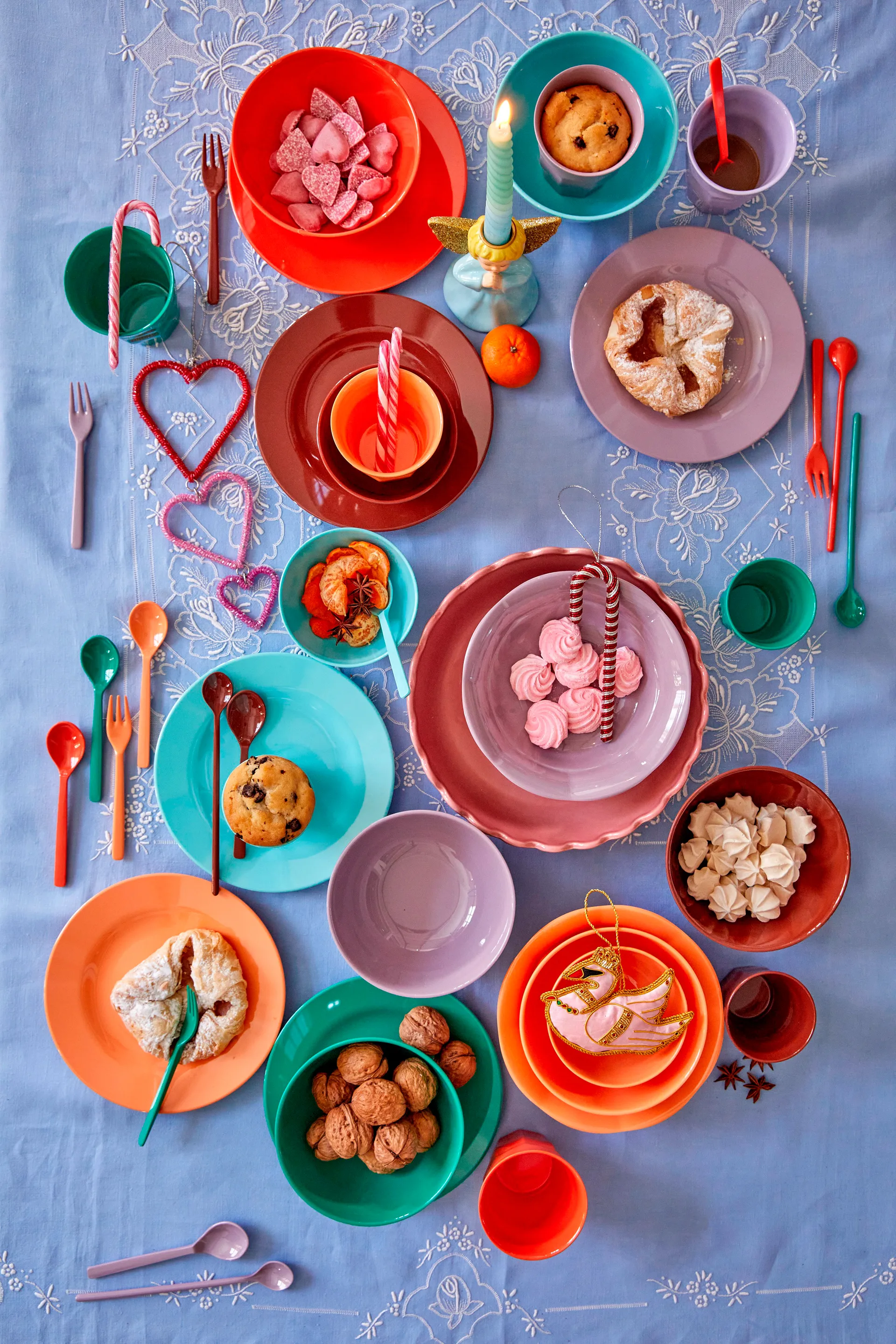 Talerz z melaminy Rice 20 cm 6-pak, Disco ball-colors RICE