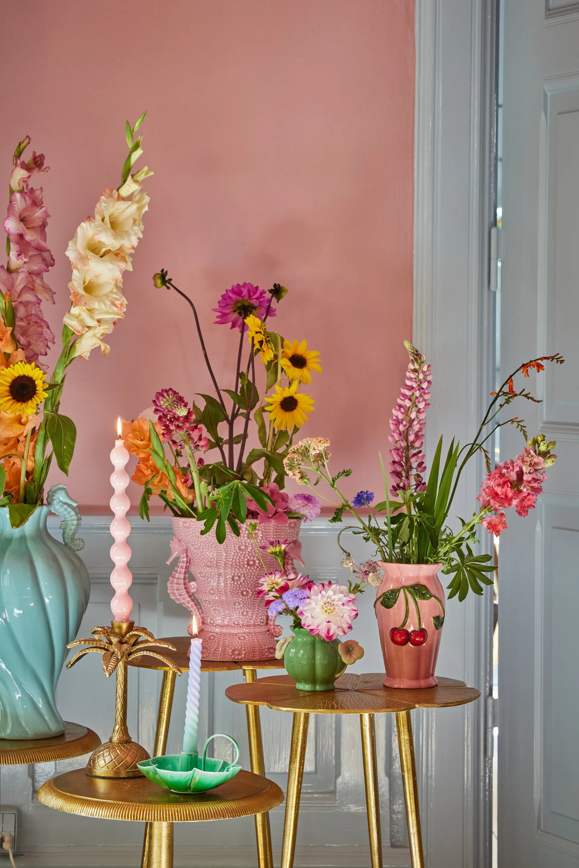 Wazon Rice Seahorse duży 25 cm, Pink RICE