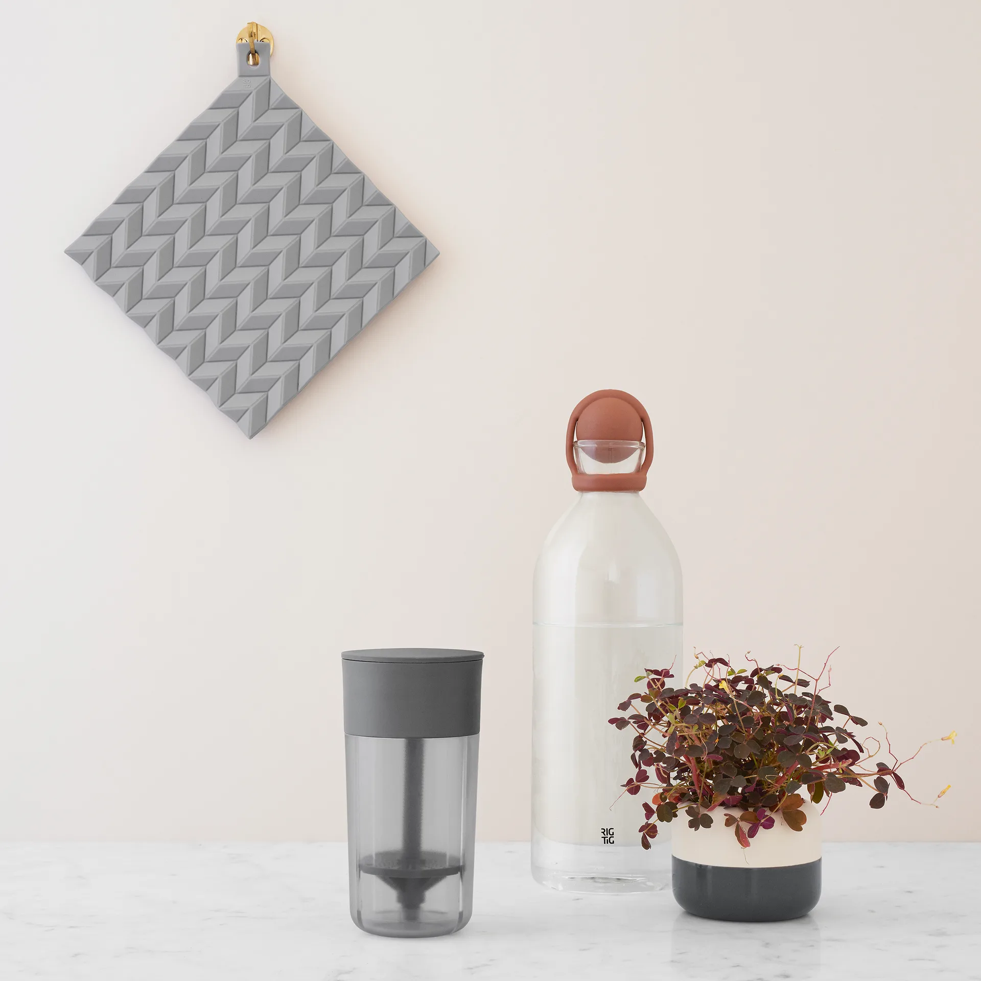 HOLD-ON łapki do garnków 2-pak, Szary RIG-TIG