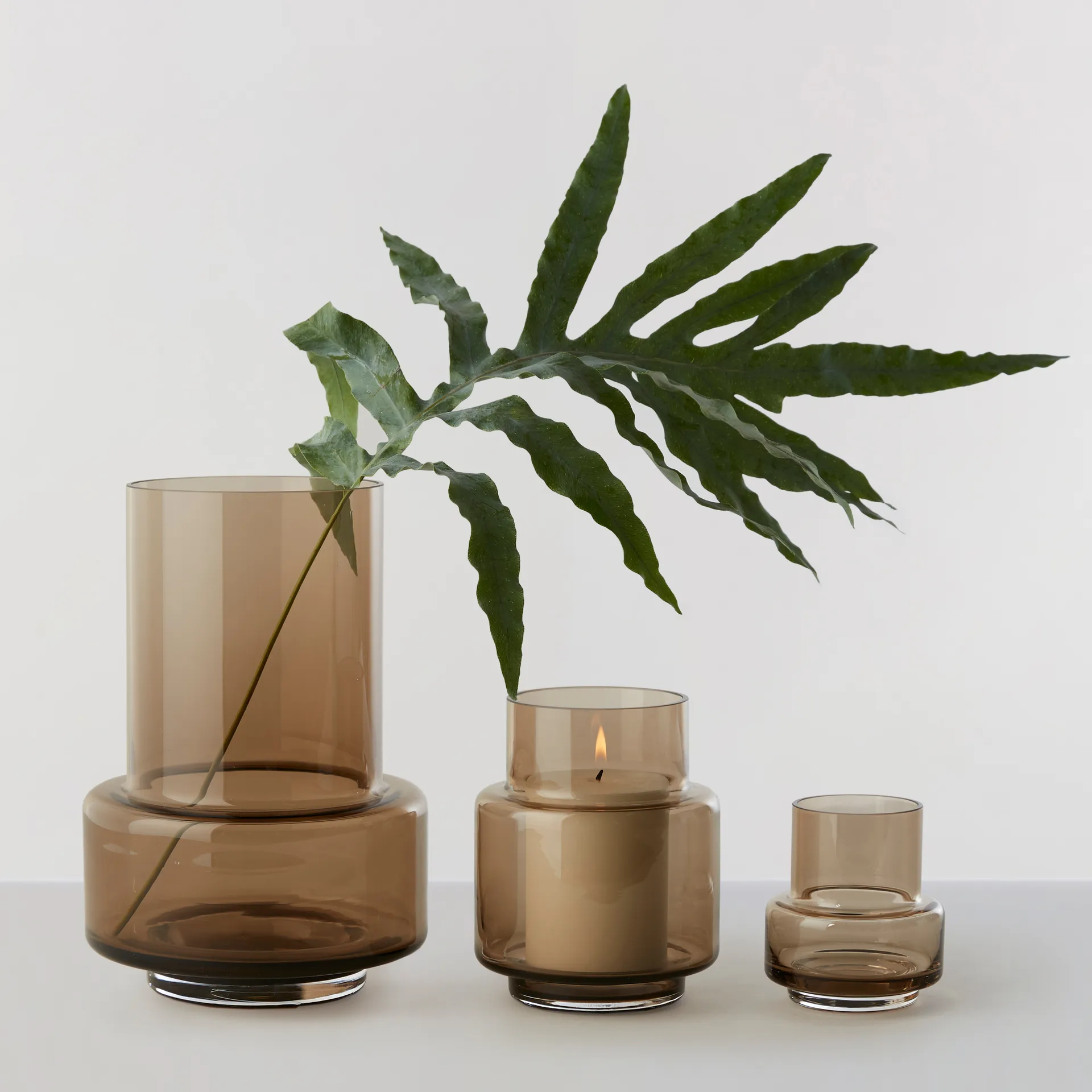 
Hurricane tealight no. 25, Sepia brown Ro Collection