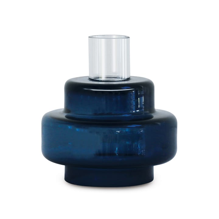Szklany świecznik nr 54, Indigo blue Ro Collection