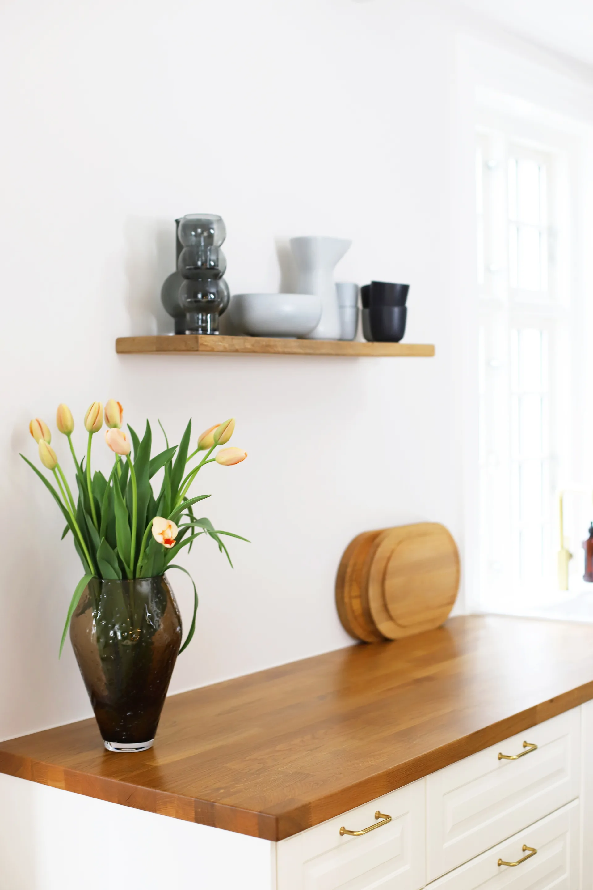 Wazon szklany Crushed large, Sepia brown Ro Collection