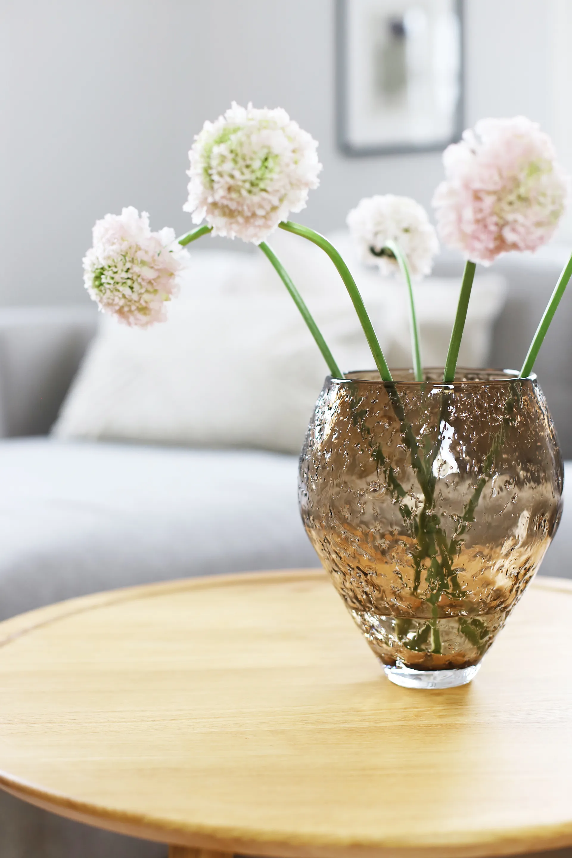 Wazon szklany Crushed medium, Sepia brown Ro Collection