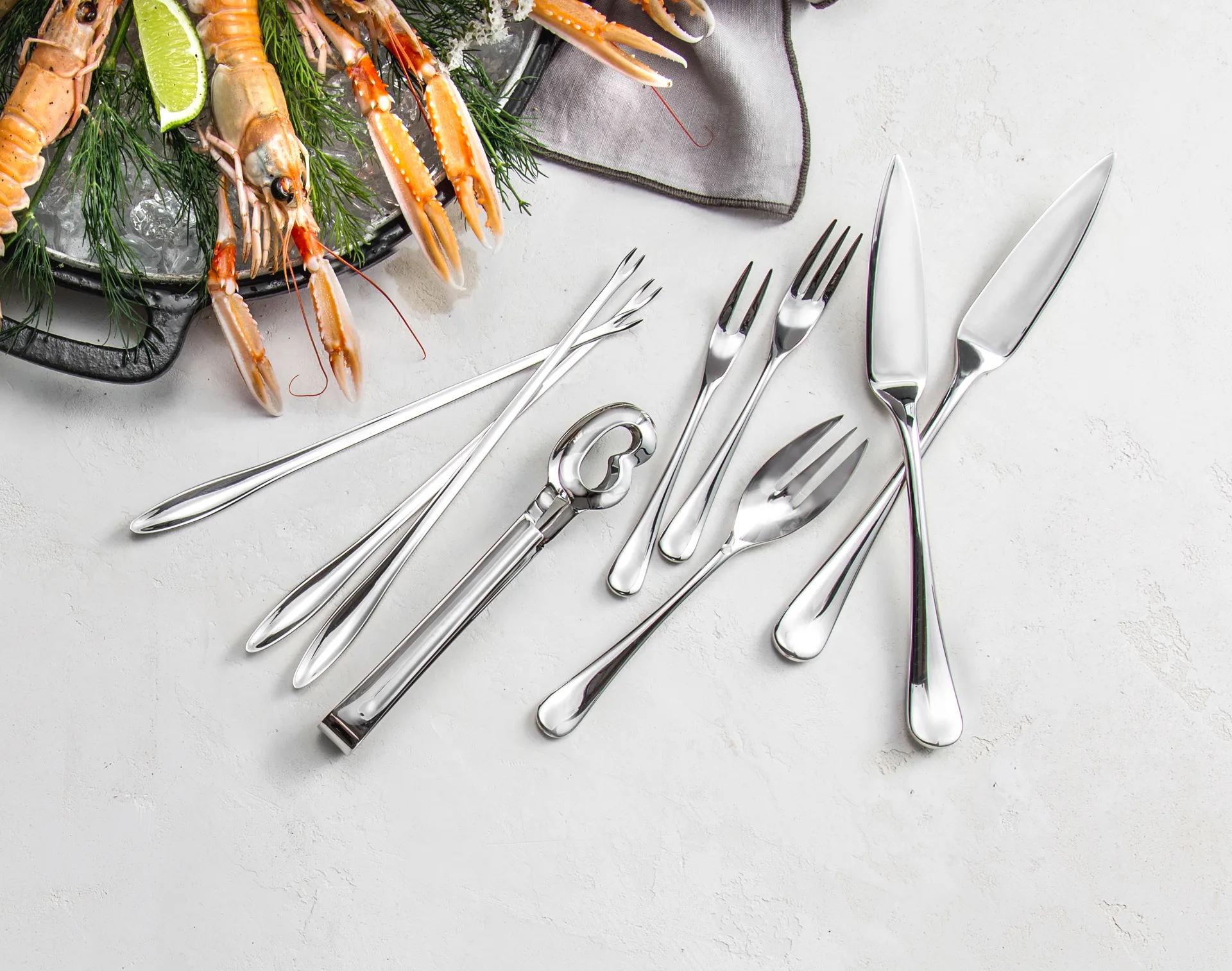 Kleszcze do ślimaków Radford błyszczące, Stal nierdzewna Robert Welch