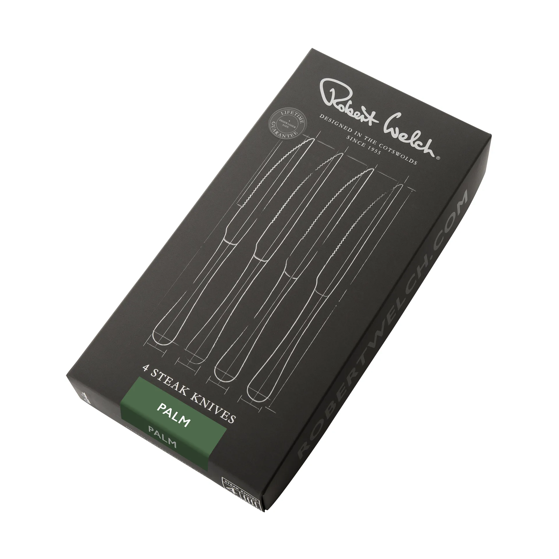 Nóż do grillowania Palm Bright, 4-pak, Stal nierdzewna Robert Welch