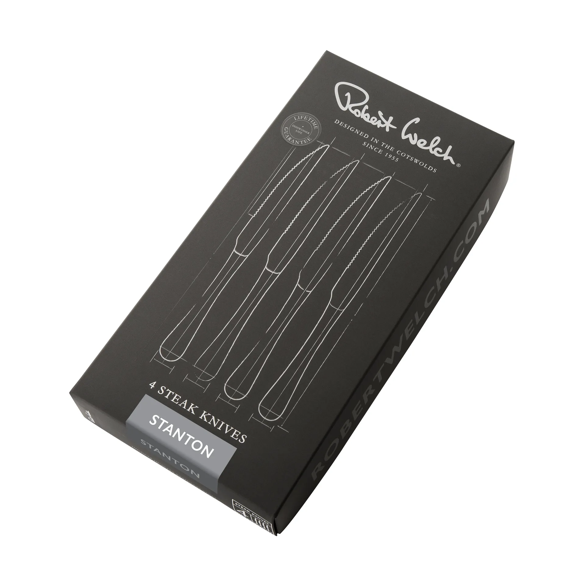 Nóż do grillowania Stanton Bright, 4-pak, Stal nierdzewna Robert Welch