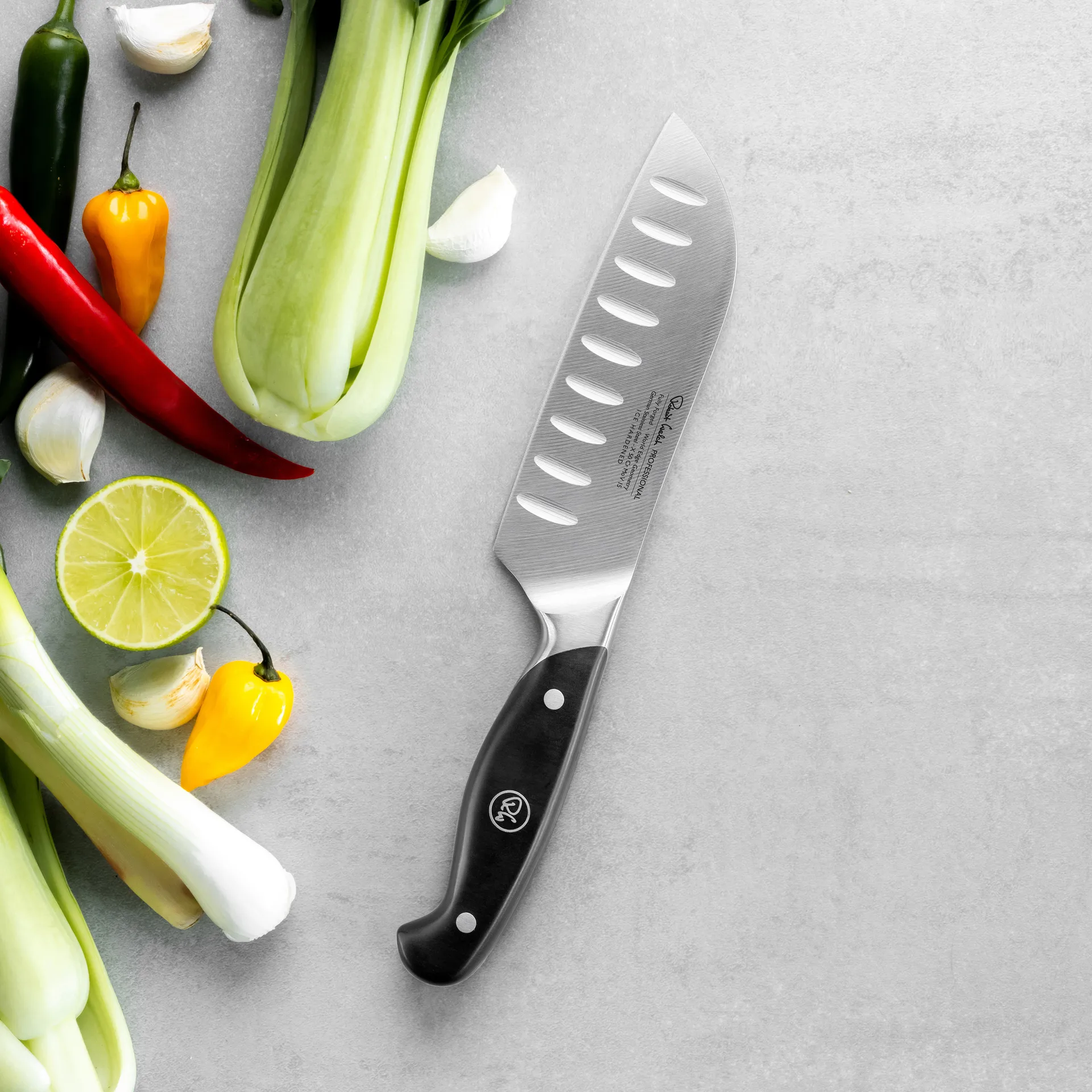 Nóż santoku Robert Welch Professional 14 cm, Stal nierdzewna Robert Welch