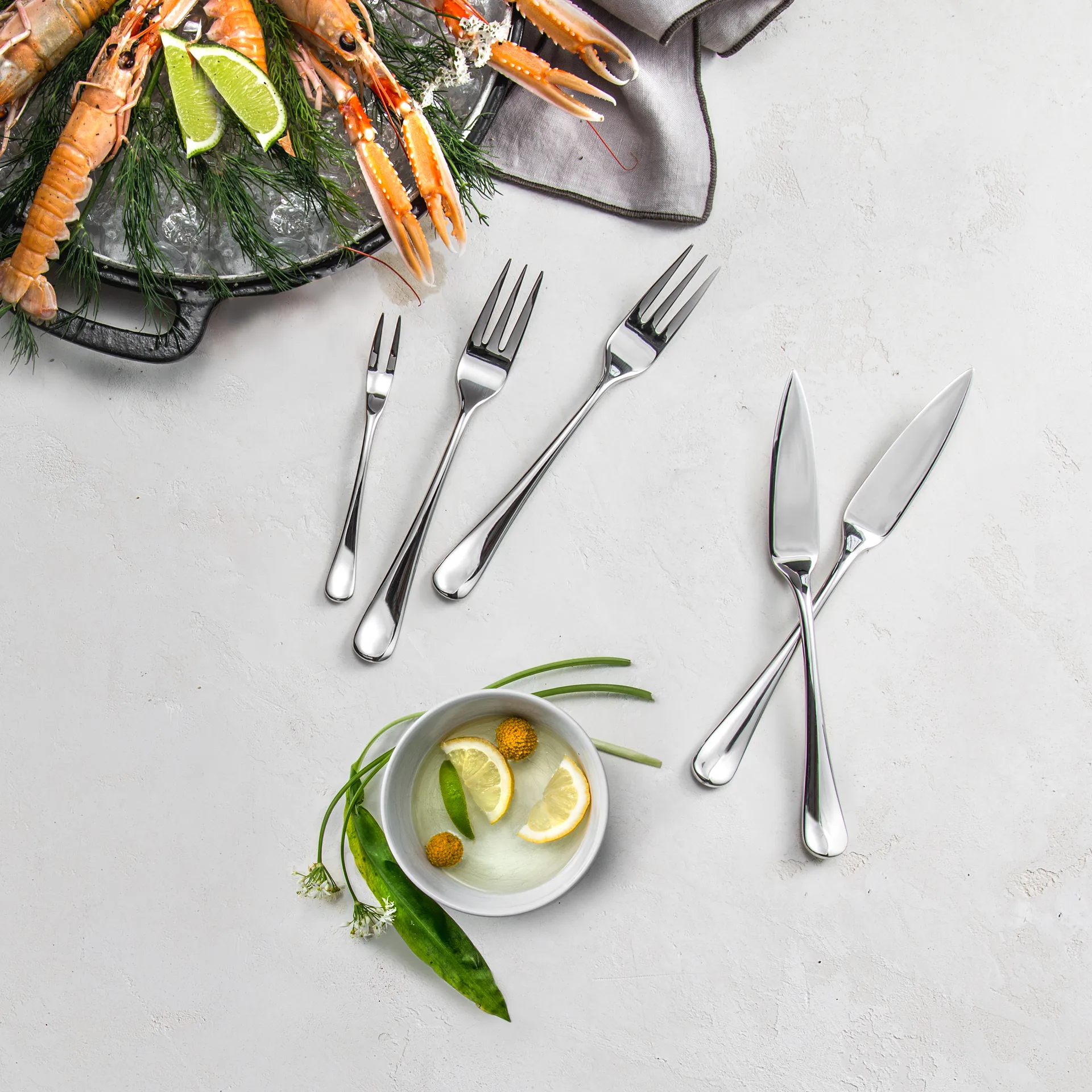 Radford widelec do ślimaków błyszczący, Stal nierdzewna Robert Welch