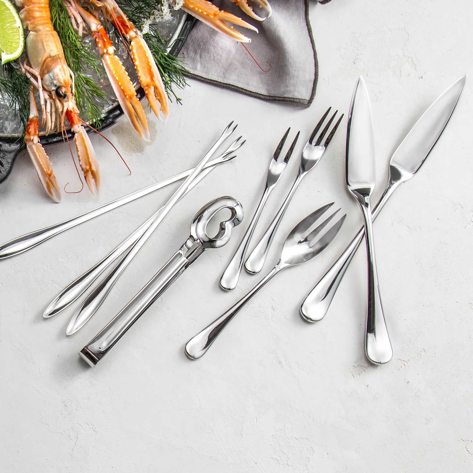 Widelec do sera Radford błyszczący, Stal nierdzewna Robert Welch