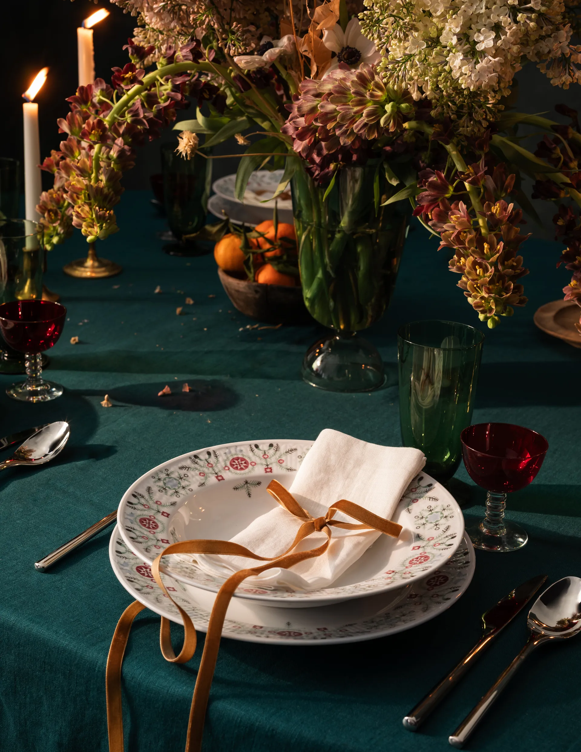 Głęboki talerz Swedish Grace Winter Ø25 cm, Biały Rörstrand