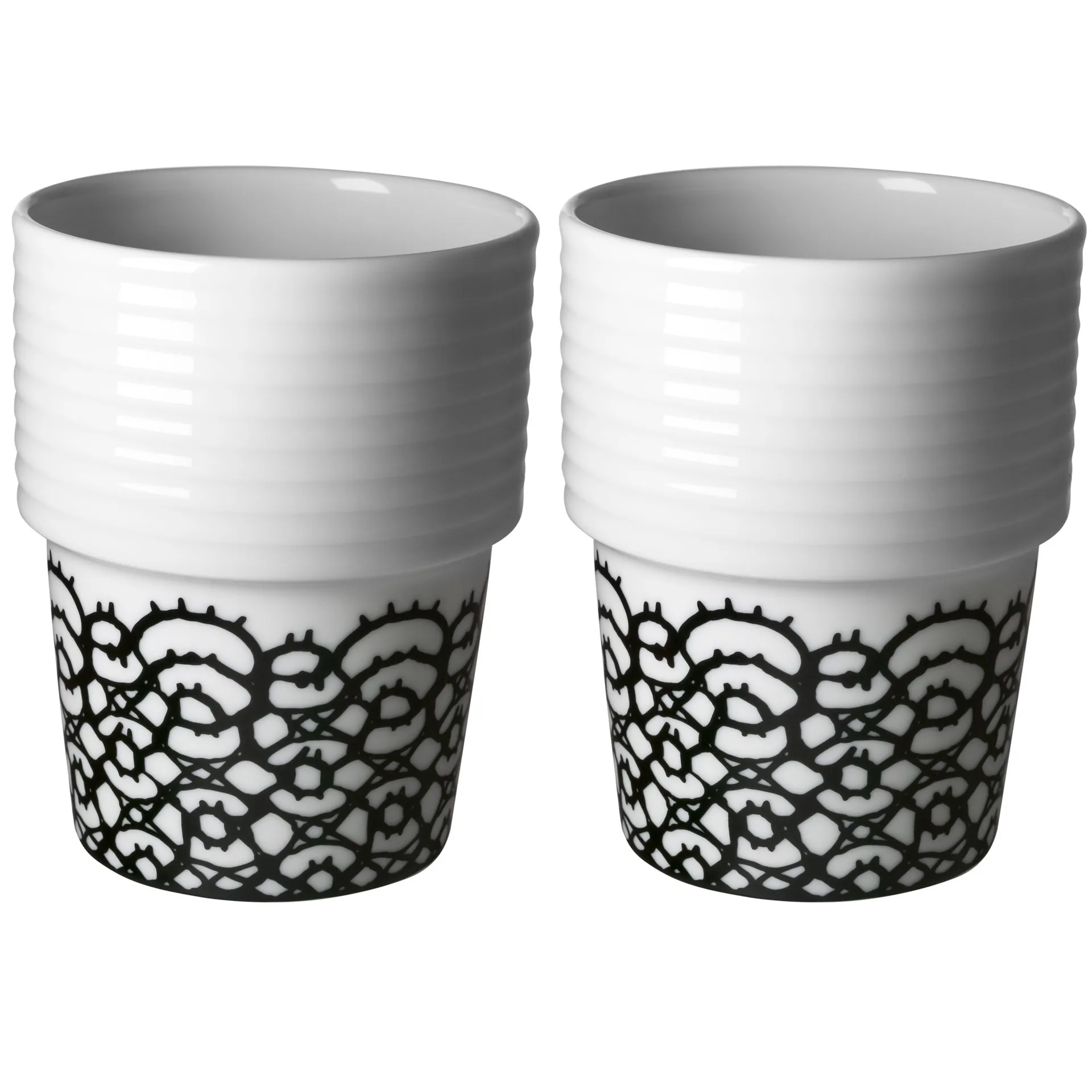 Kubek Filippa K, czarna koronka, 2-pack Rörstrand