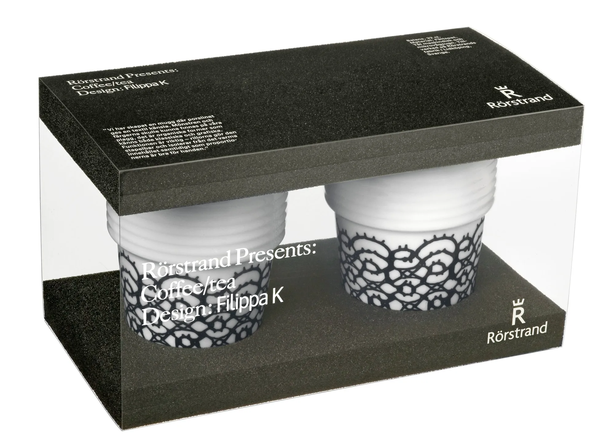 Kubek Filippa K, czarna koronka, 2-pack Rörstrand