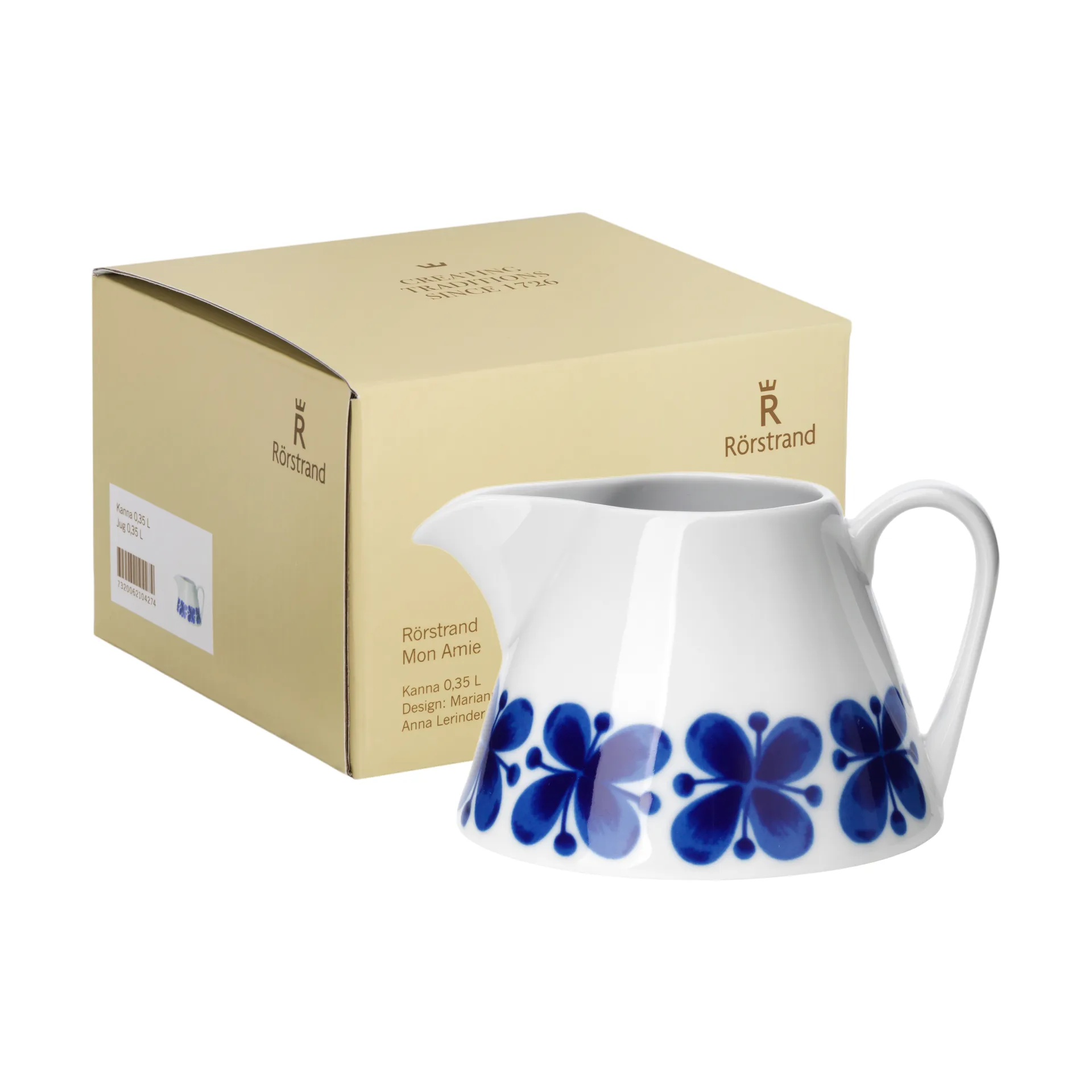 Mon Amie dzbanek 350 ml w opakowaniu prezentowym, Niebiesko-biały Rörstrand