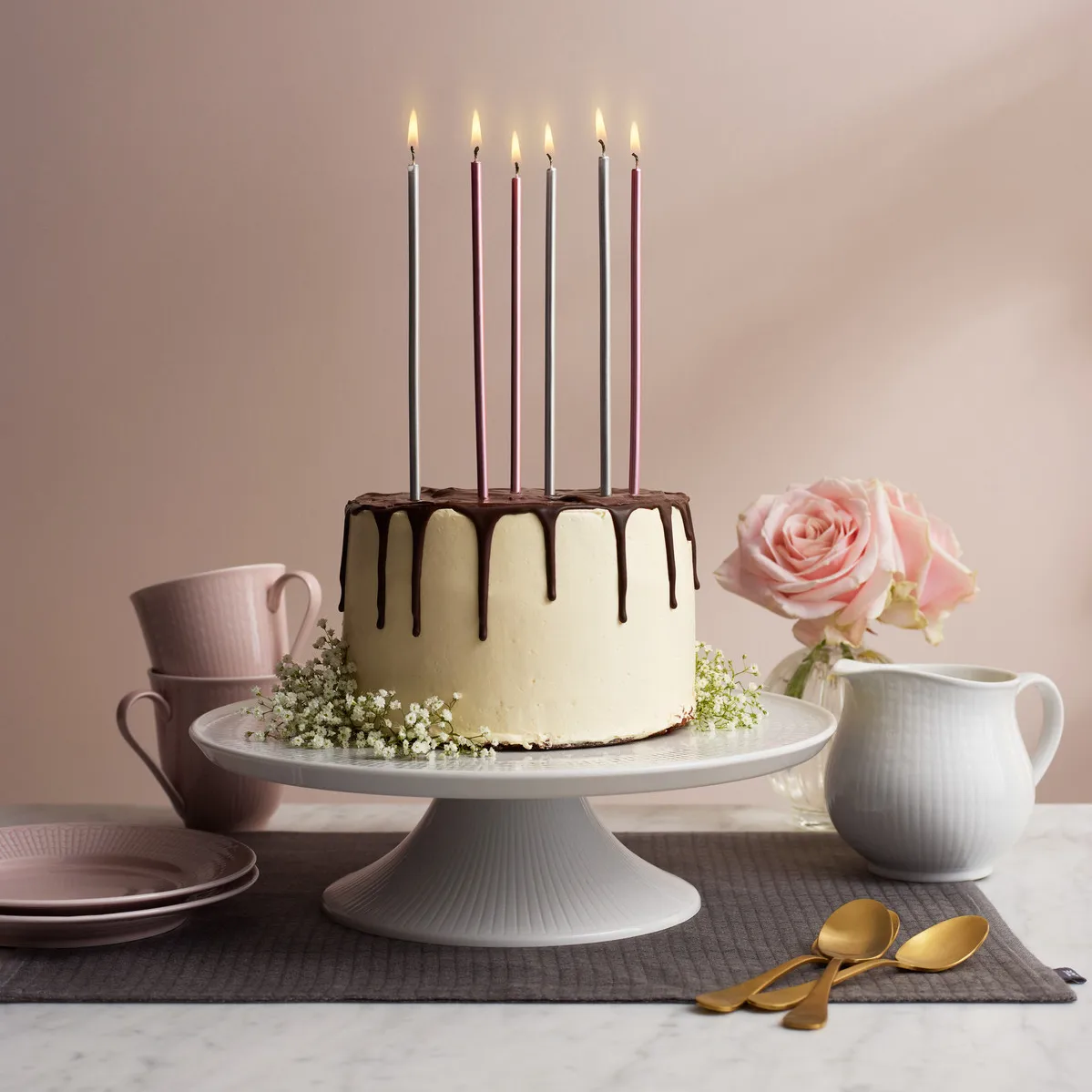 Patera na ciasto Swedish Grace 31 cm, Śnieg (biały) Rörstrand