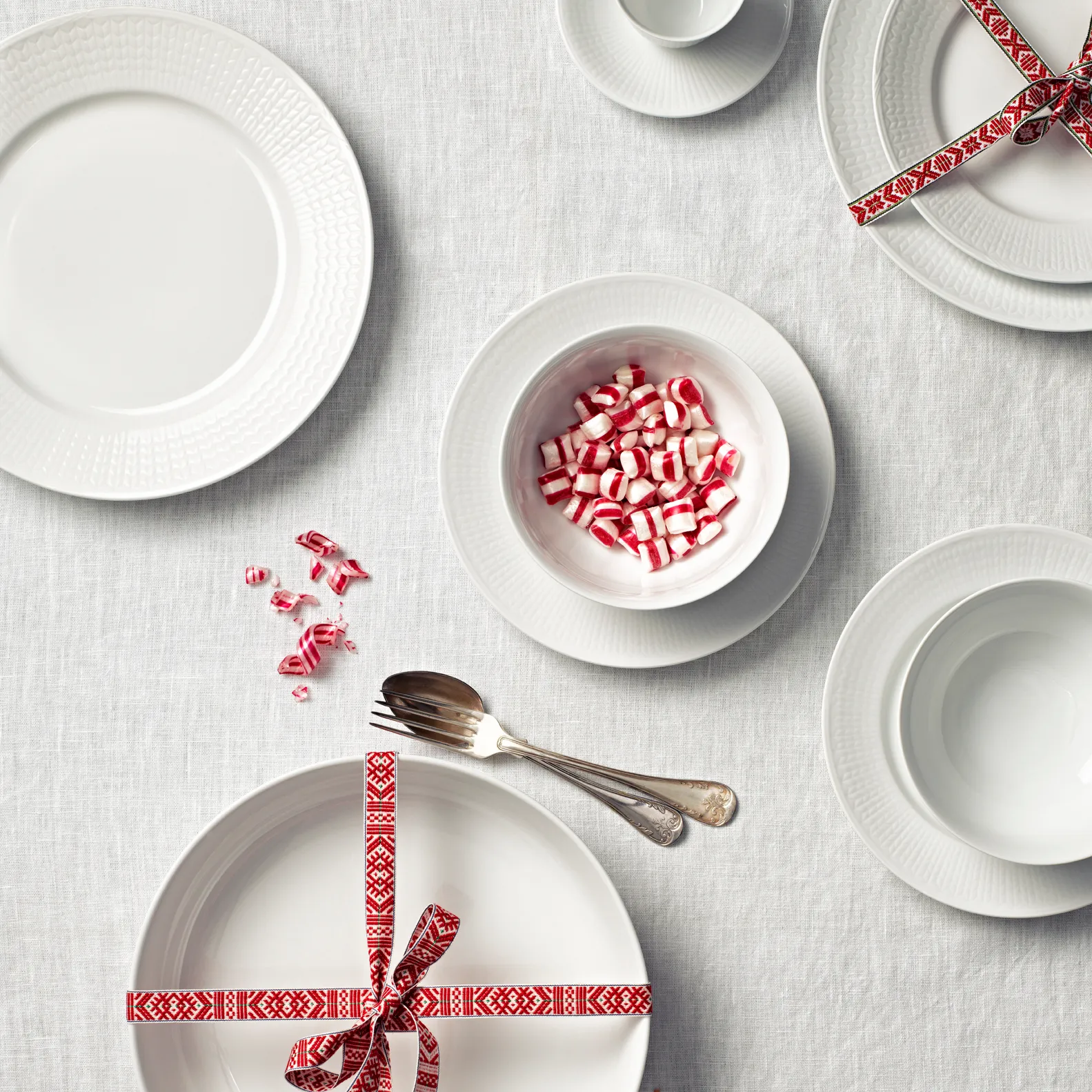 Talerze Swedish Grace 21 cm, 6 szt. snow (biały),  Rörstrand