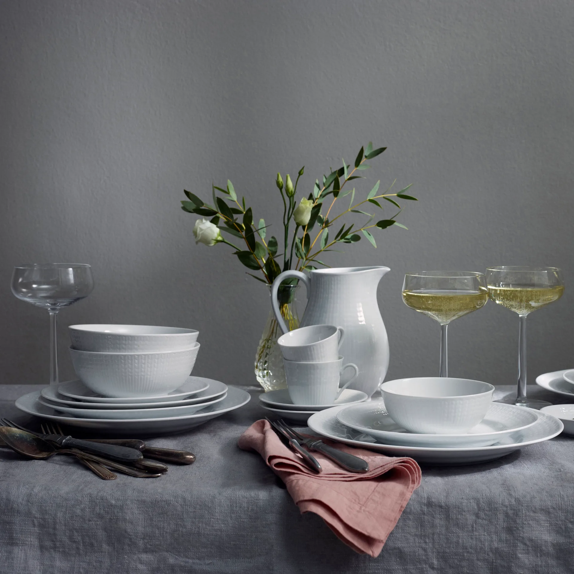 Talerze Swedish Grace 21 cm, 6 szt. snow (biały),  Rörstrand