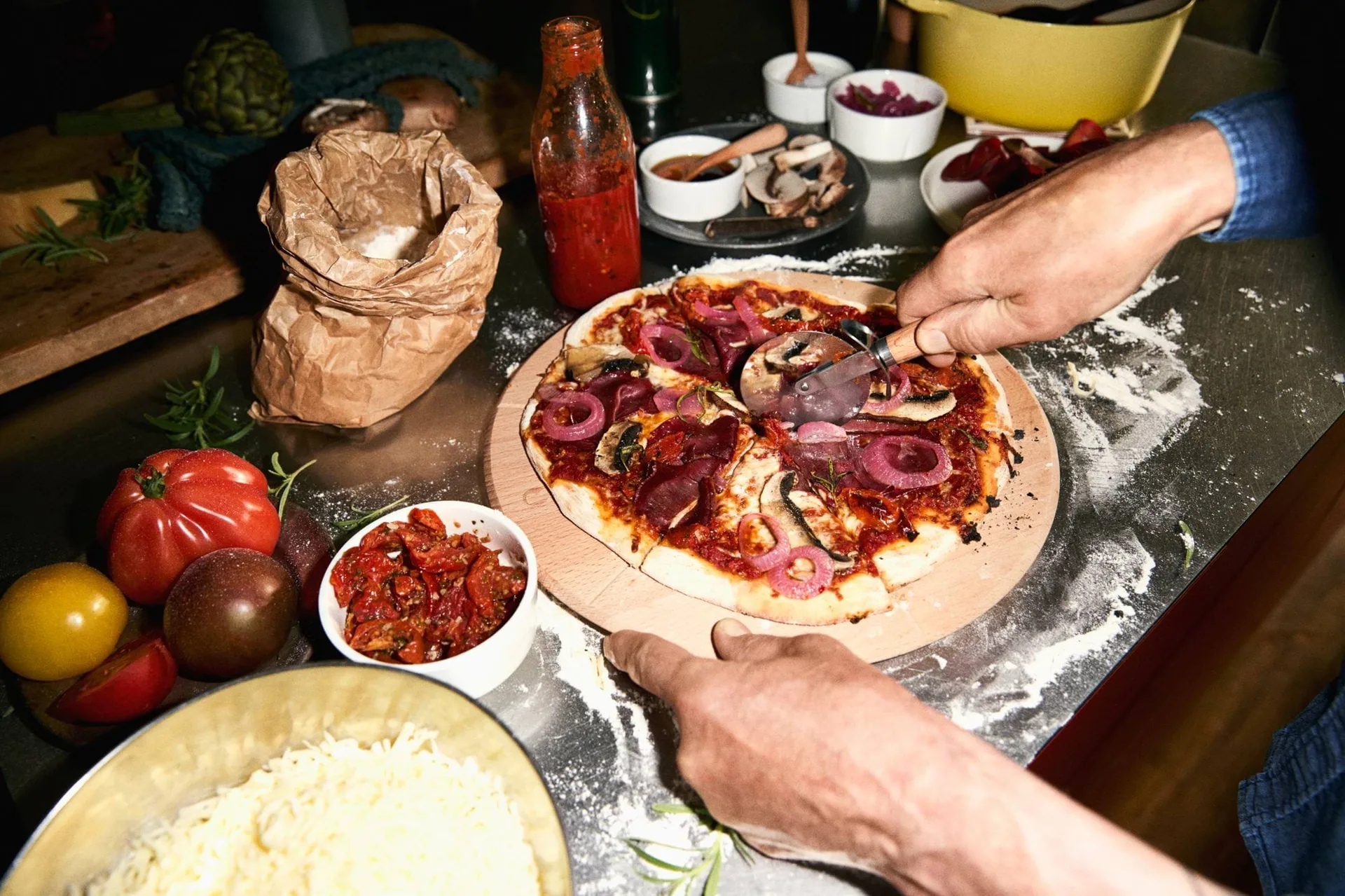 Deska do pizzy i nóż do pizzy Grand Cru, Bukowa, Ø35 cm Rosendahl