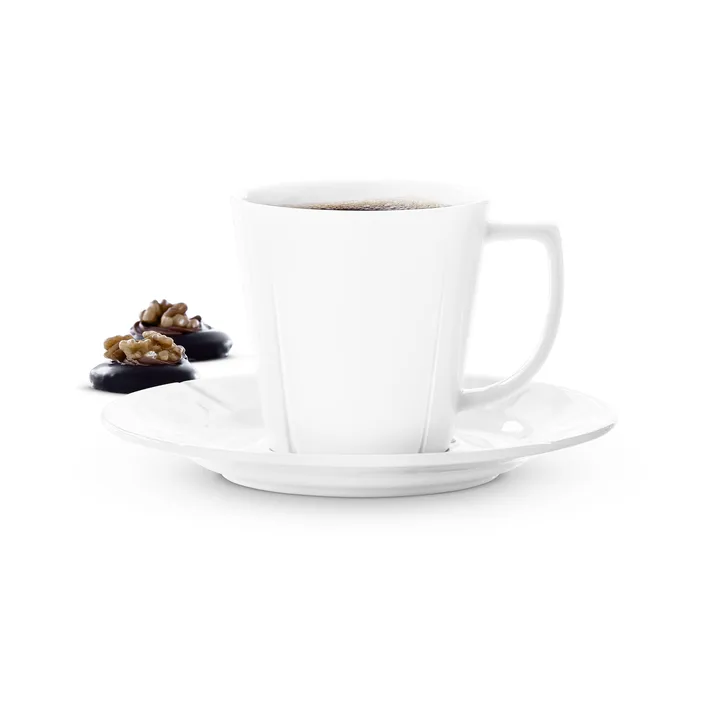 Grand Cru filiżanka do kawy ze spodkiem 260 ml, zestaw 4 sztuk - Biały - Rosendahl