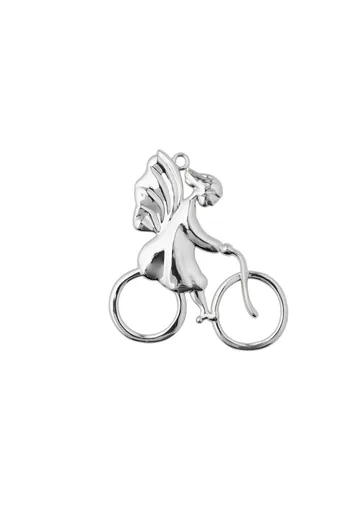 Zawieszka świąteczna z aniołem na rowerze Karen Blixen - Srebro - Rosendahl