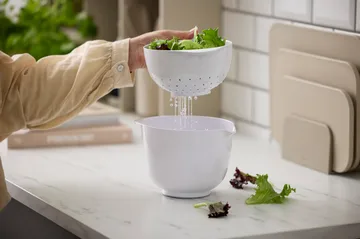 NEW miska Margrethe z durszlakiem - Biały, 1,5 litra - Rosti