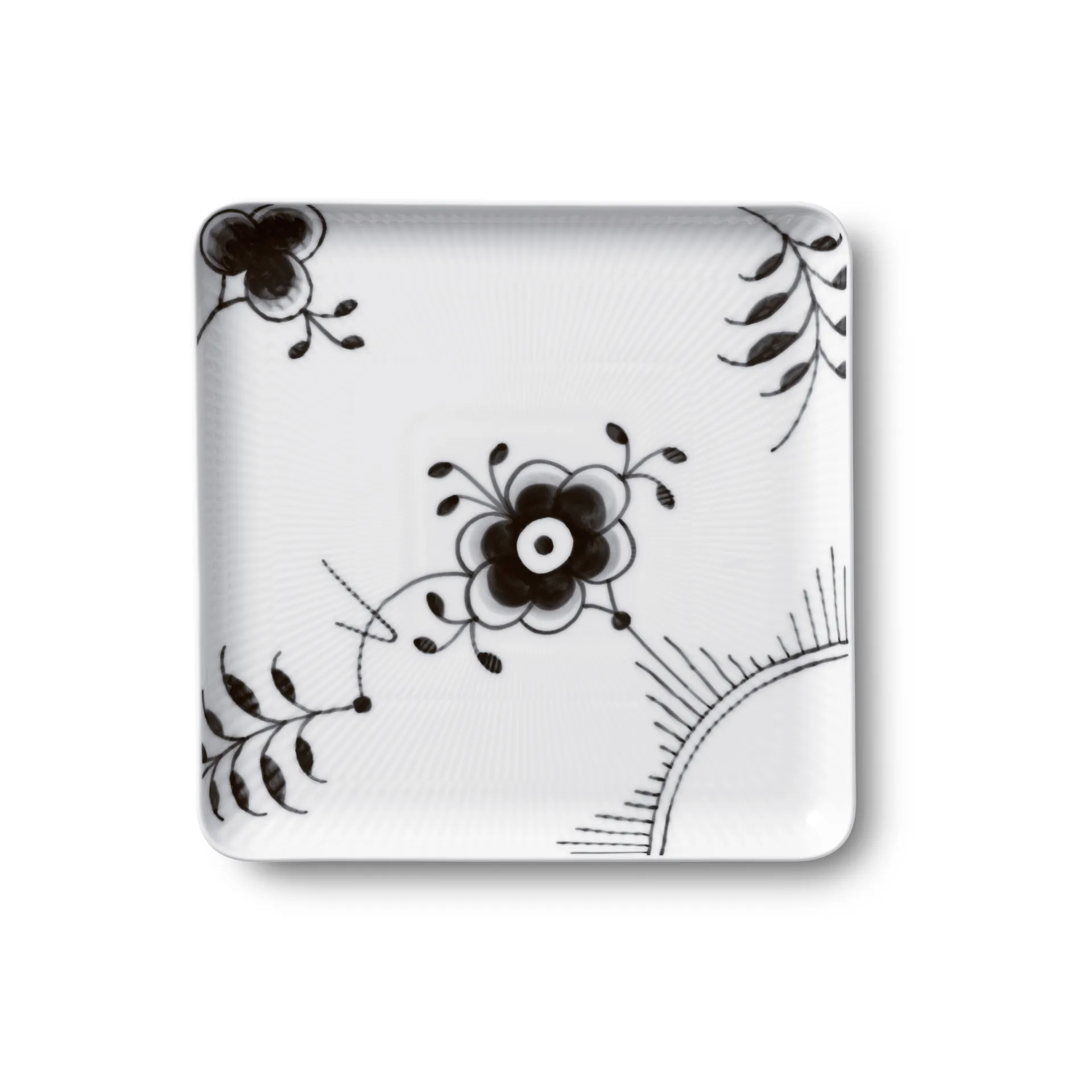 Black Fluted Mega kwadratowy talerz, 20x20 cm Royal Copenhagen