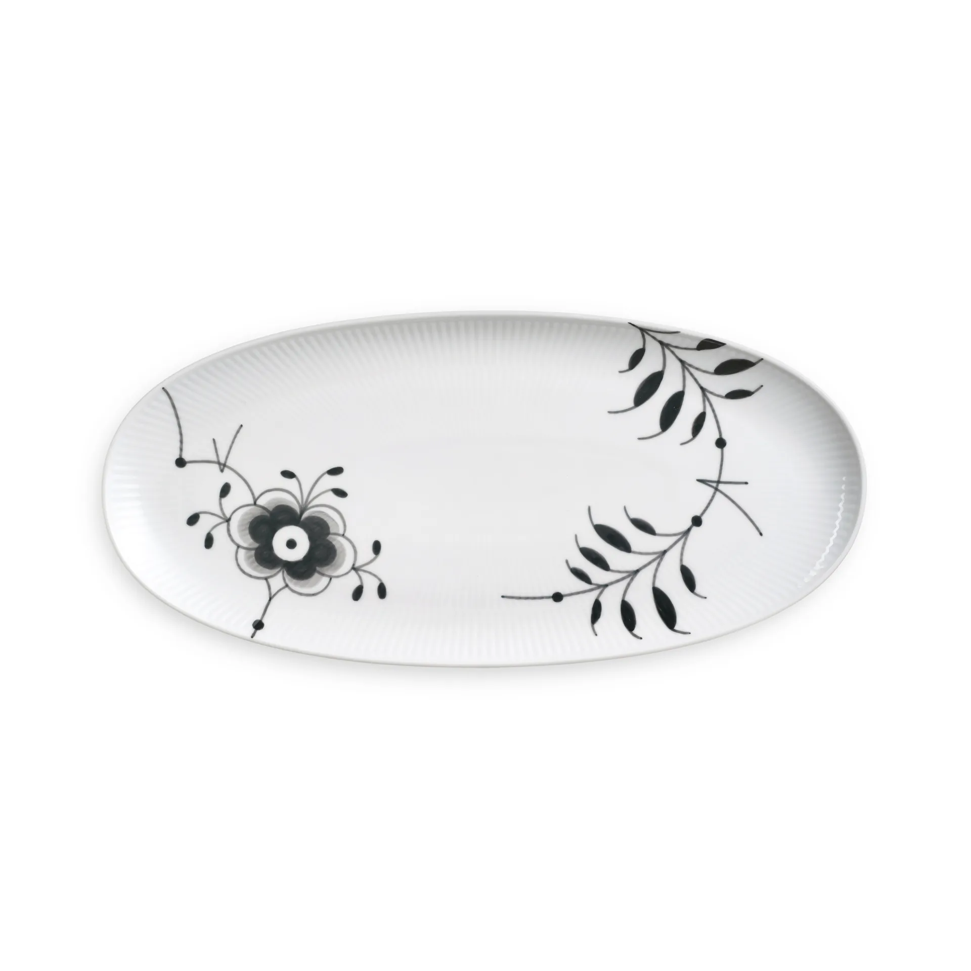 Black Fluted Mega ovalny spodek, 37 cm Royal Copenhagen