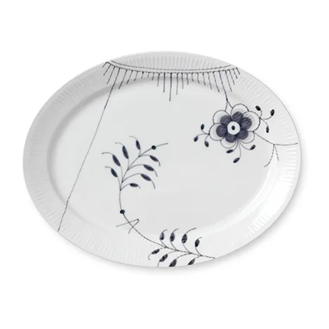 Black Fluted Mega ovalowy spodek, 33 cm Royal Copenhagen